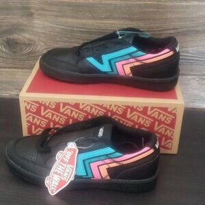 New Vans Lowland Womens Black Skateboarding Shoes Size 7 Comfycush Fader Neon